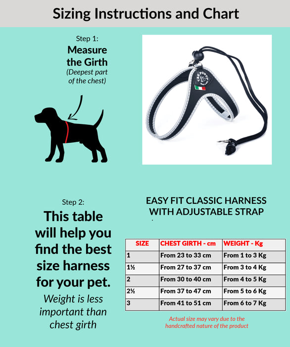 Easy Fit Liberta Red Harness with No Escape Adjustable Closure