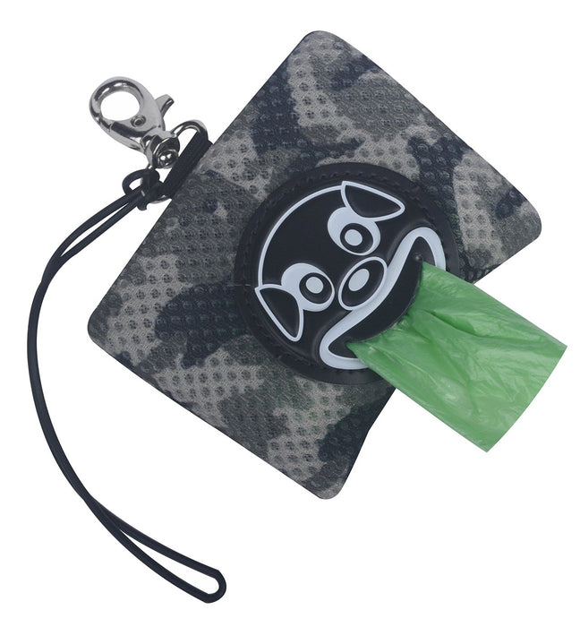 Mesh Smiley Dog Poo Bag Dispenser Grey Camo